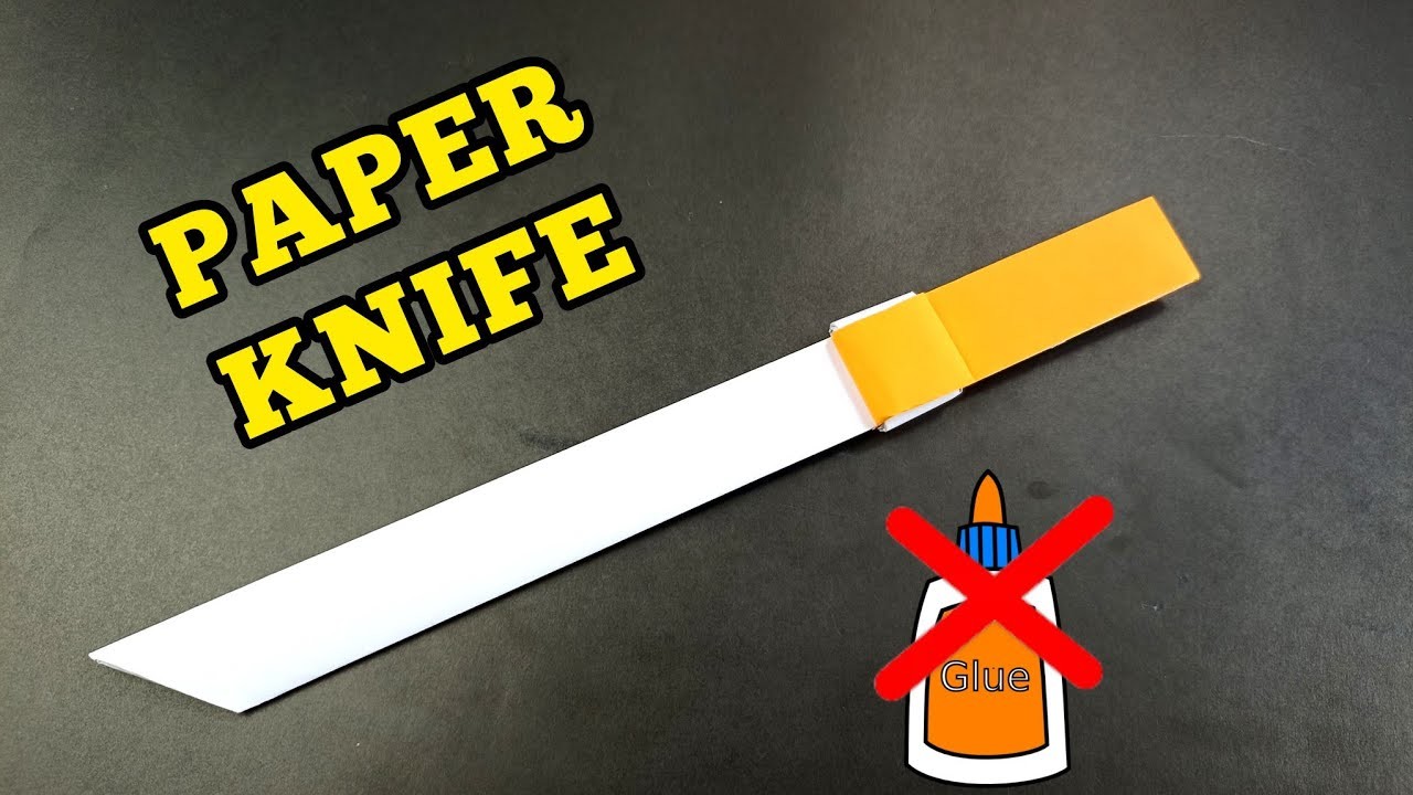 HOW TO MAKE ORIGAMI KNIFE FROM PAPER - ( NO GLUE. NO TAPE )