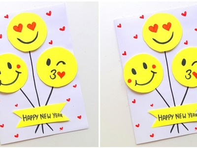 ???? Last Minute ???? Happy Newyear Greeting Card • Handmade Newyear card making • emoji Newyear Card 2023