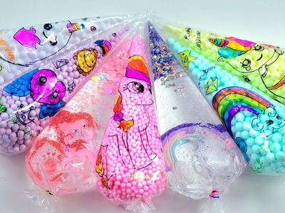 Making 'My Little Pony'???? Slime with Beads, Glitter, Parts & Glue PipingBags asmr #rosetoyslime