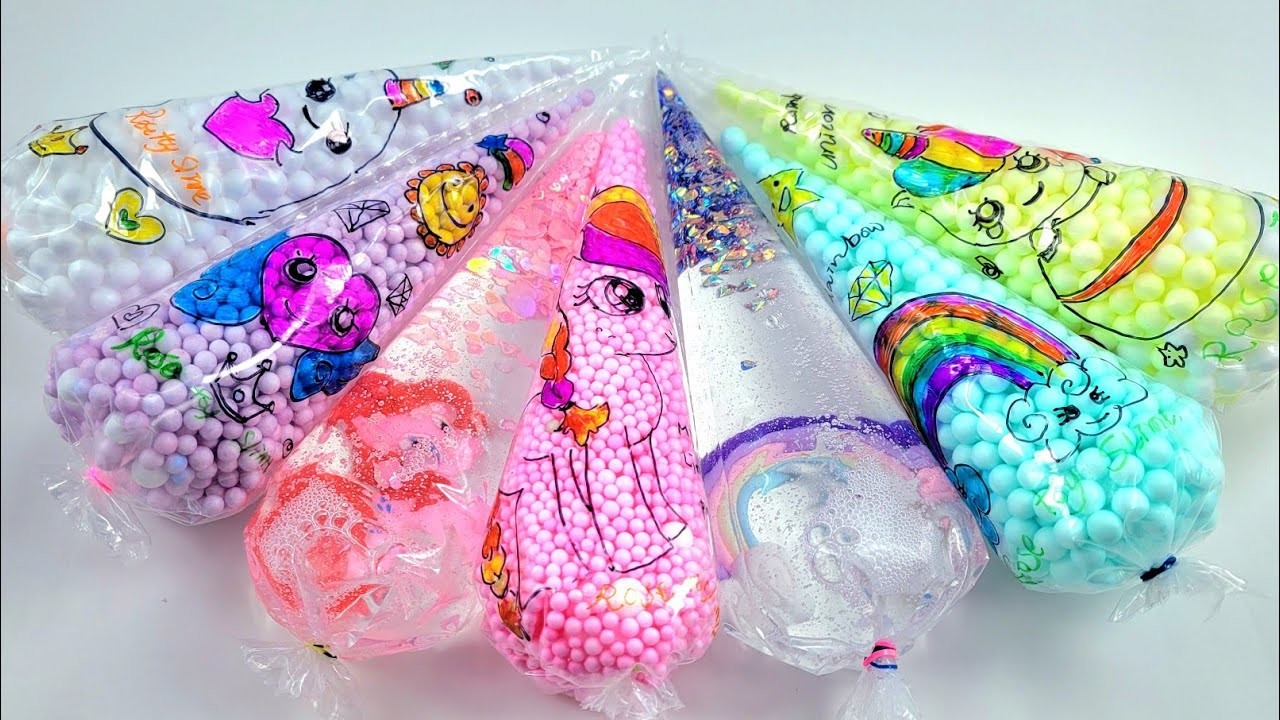 Making 'My Little Pony'???? Slime with Beads, Glitter, Parts & Glue PipingBags asmr #rosetoyslime