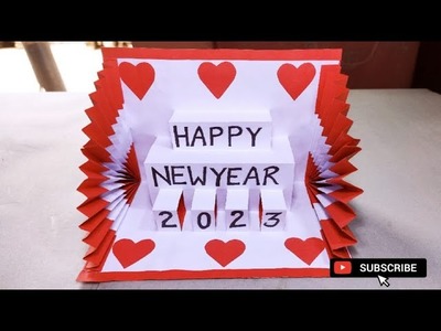 New year card making handmade || DIY New year pop up greeting card || How to make new year card