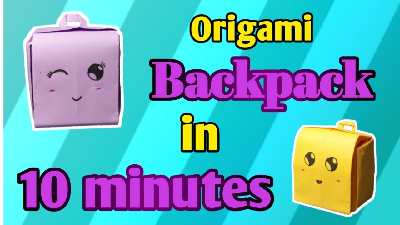 Origami Backpack: How to  make a paper backpack without glue
