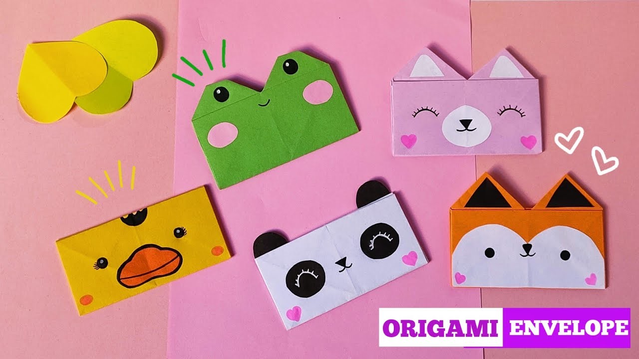 Origami Paper Cat, Fox, Panda, Chicken, Frog, Envelope | How to Make Paper Wallet | DIY | Easy