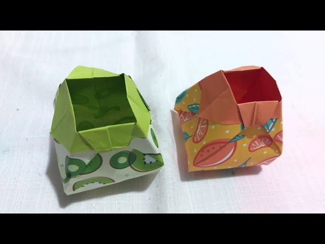 Origami Trash Bin Step By Step-How To Make Easy Paper Trash Bin