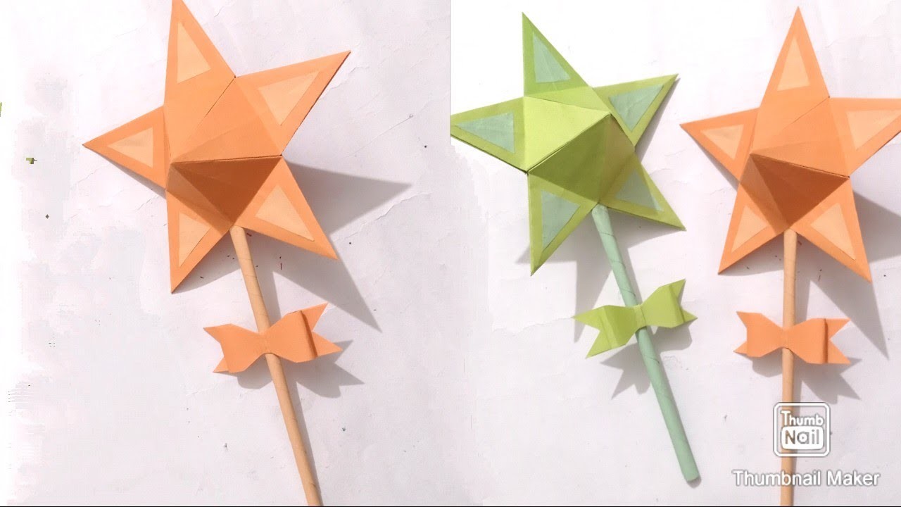 PAPER MAGIC WAND | How to make magic wand for kids | easy origami crafts | cute crafts