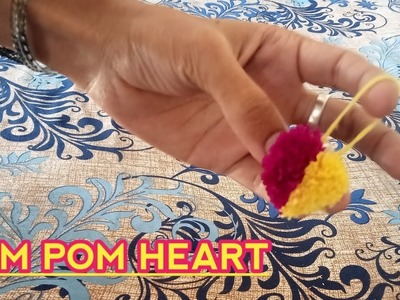 Pom Pom Heart Making With Wool. Heart Shaped Pom Pom. Amazing Craft Ideas With Wool #StylishWorld