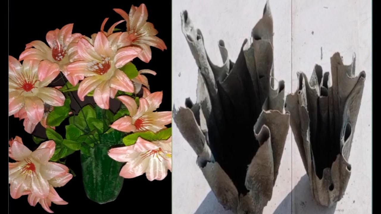 Pot Making Technique from Cloth And Cement -How to make Simple flower Pot at Home. 5 Cement Craft