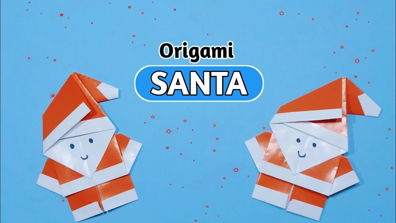 Santa origami crafts, welcome Christmas by making origami santa