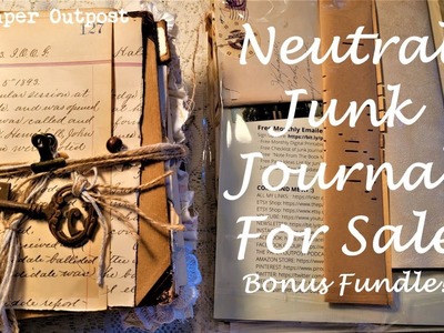 THE "NEUTRAL JOURNAL" PLUS A BONUS FUNDLE - Sold Thank you! Neutral Junk Journal Paper Outpost