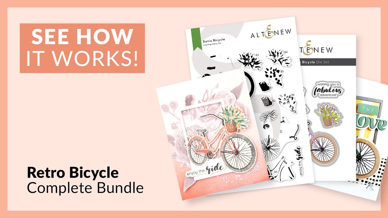 Unique Paper Crafting Designs with Retro Bicycle Stamps & Dies