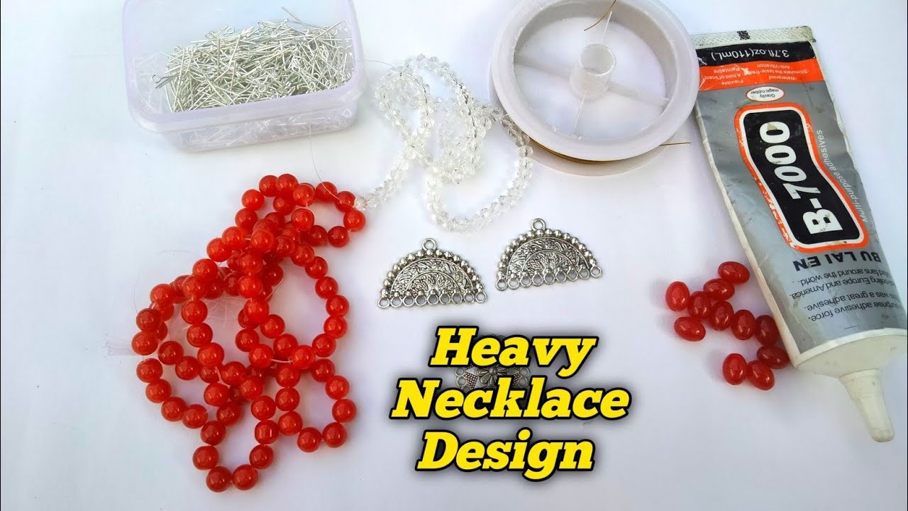 Very Gorgeous Heavy Designer Necklace Making Idea.Crystal & glass Beads party wear Necklace Making