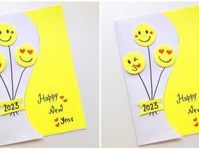 Woww!! ???? Happy Newyear Greeting Card Making • Easy Newyear Card 2023 • how to make newyear card idea
