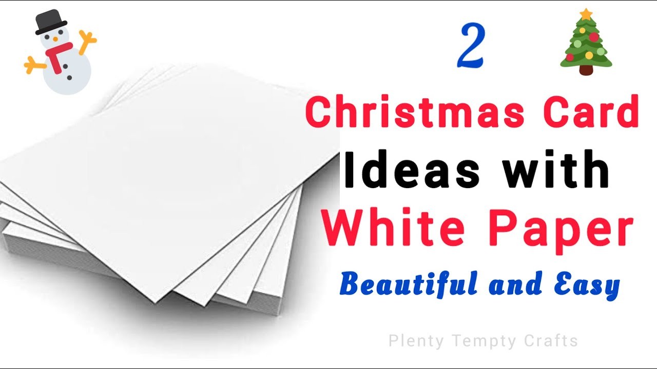 2 Christmas Card Ideas with White paper. Easy Christmas Cards. Handmade Christmas Greeting Cards