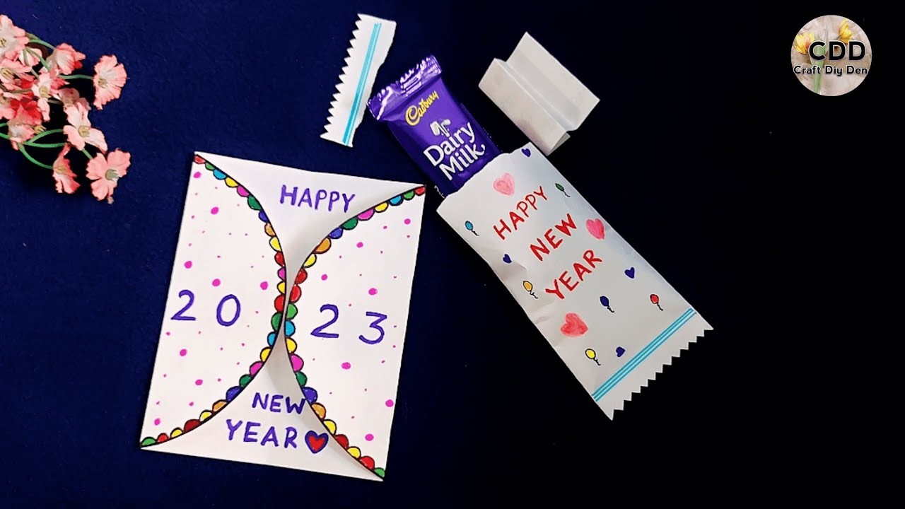2 Happy New year Gift 2023 | How to make New year greeting card | New year card making handmade easy