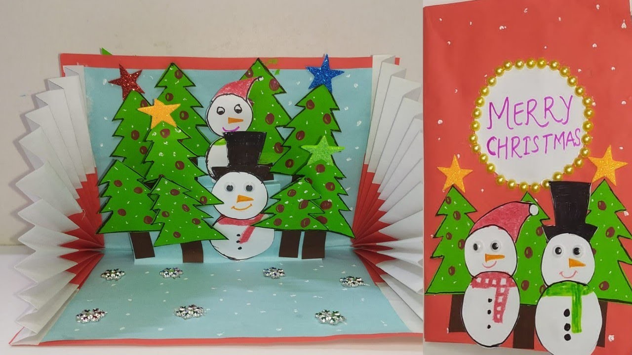 3D Christmas Pop Up Card | Handmade Christmas greeting card ideas | How to make Christmas card easy