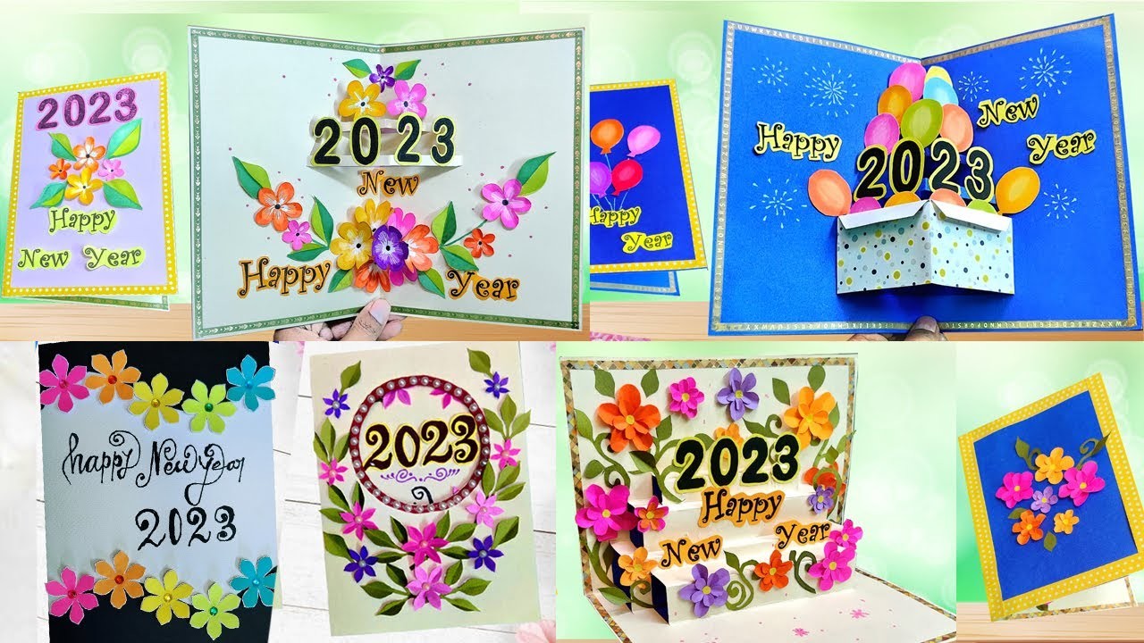 5 Happy New Year card 2023  | How to make card | How to make new year greeting cards