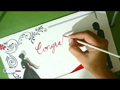 Card Design - Beautiful Handmade Wedding Card Idea. DIY Greeting Cards for Wedding Gifts