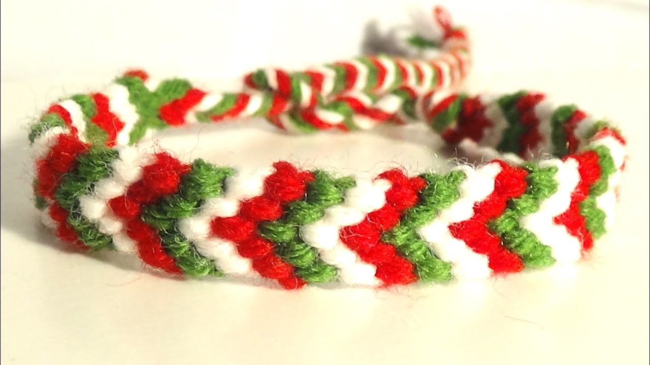 Christmas Firiendship Bracelet Tutorial, DIY Chevron Bracelet