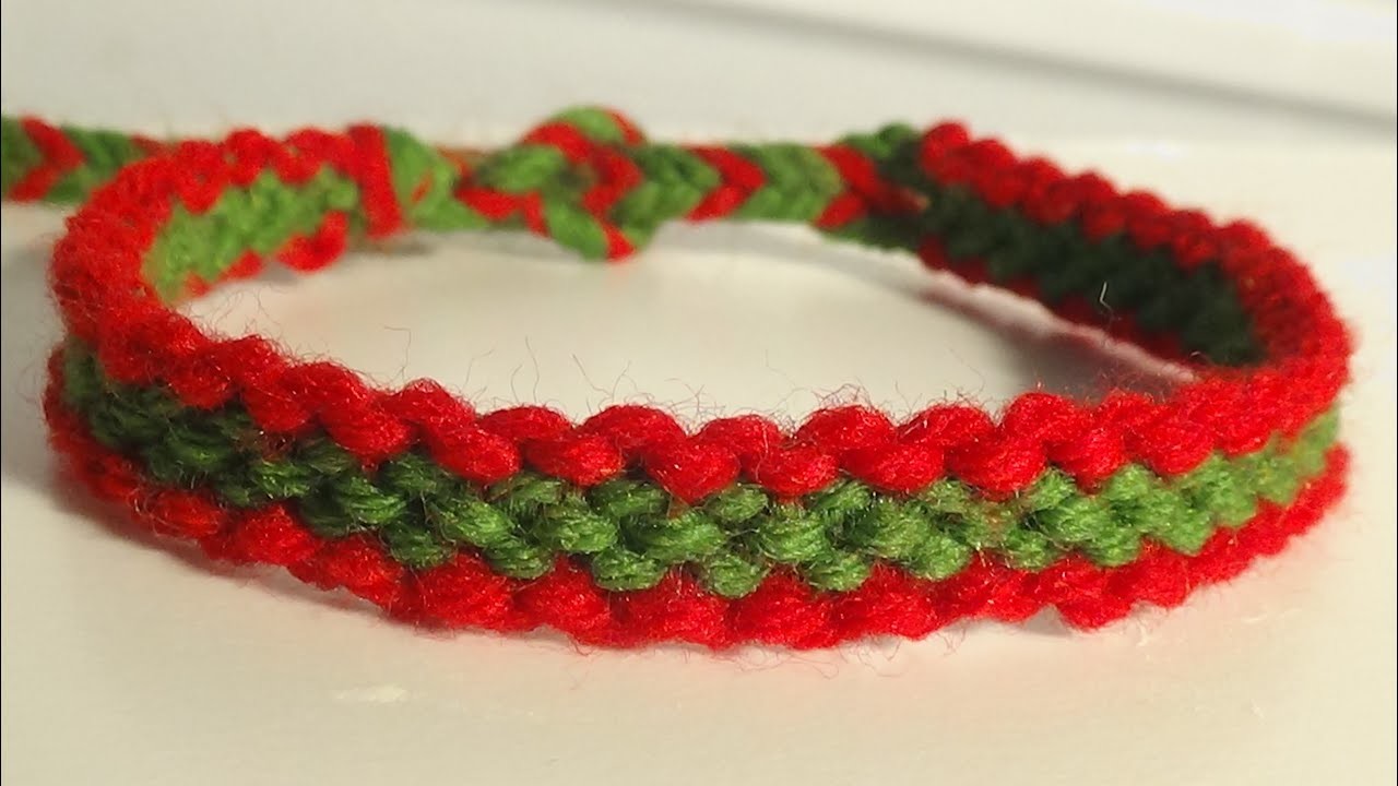 Christmas Friendship Bracelet Tutorial, DIY Parallel Lines Bracelet