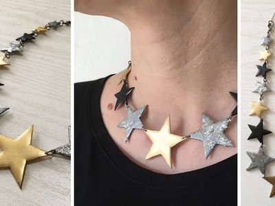 DIY Big Sparkly Stars Necklace