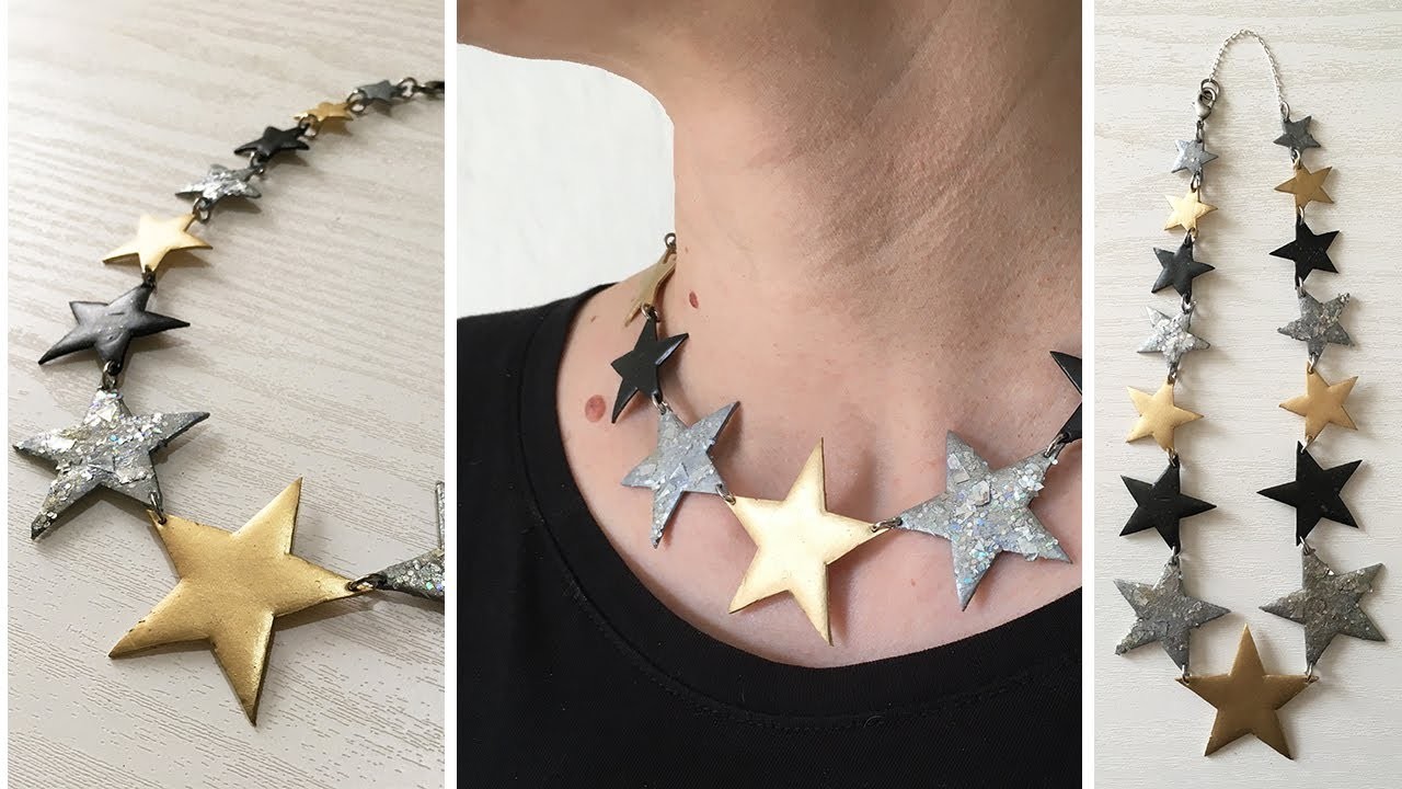 DIY Big Sparkly Stars Necklace