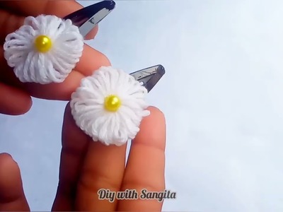 Diy hair clip.hair accessories.diy craft.diy hair clips at home.#youtube #diywithsangita #hairstyle