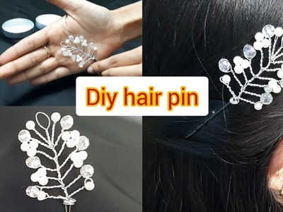 DIY hairpin || simple and easy handmade crystal hairpin.