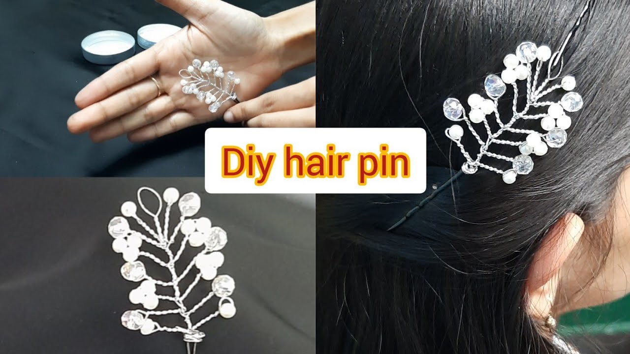 DIY hairpin || simple and easy handmade crystal hairpin.