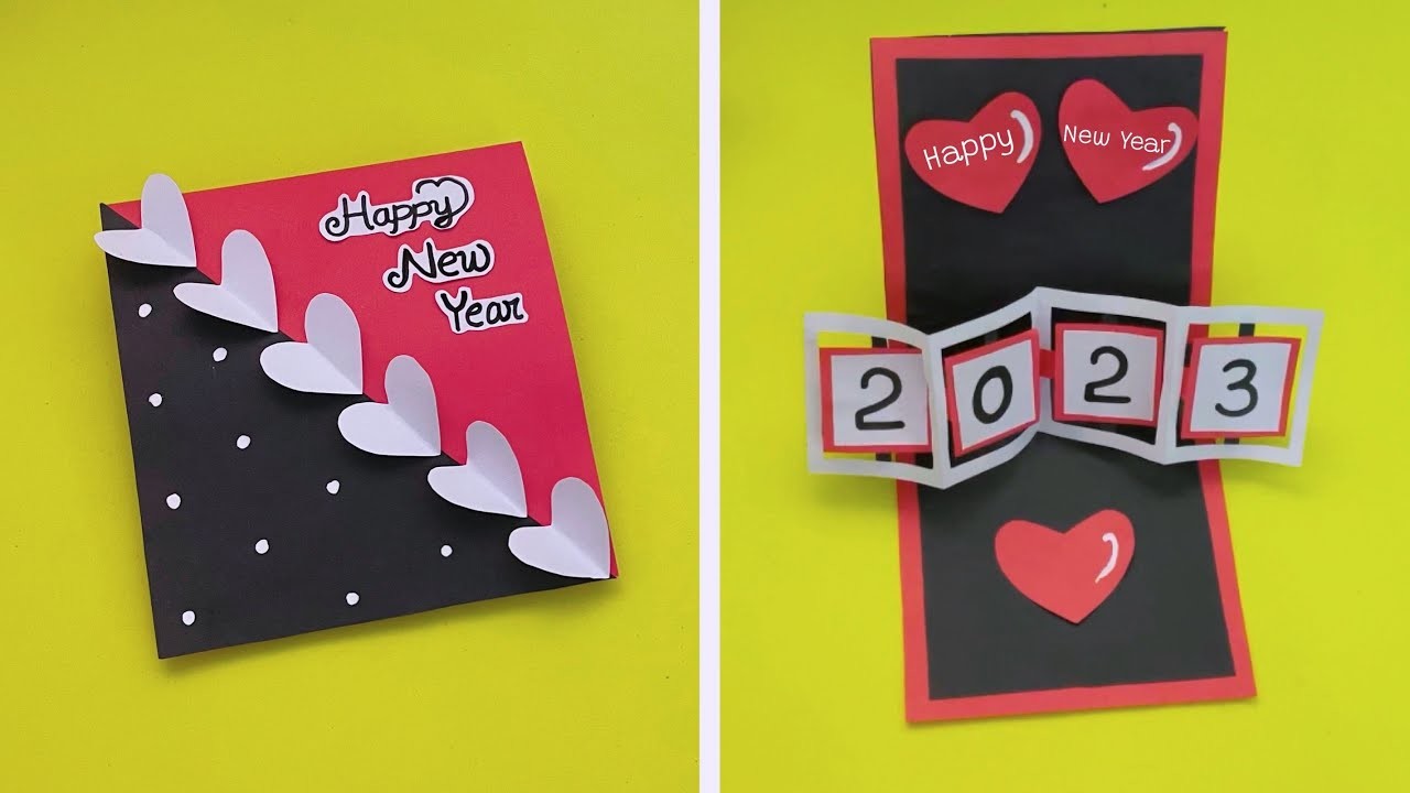 DIY - Happy New Year Greetings Card 2023 | Handmade New Year Card | New year card making easy | how