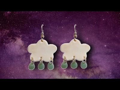 DIY. make rainy cloud earring & necklace with polymer clay, creative and amazing technique #howto