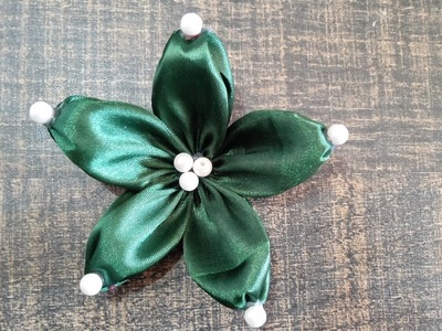 Diy satin ribbon flower || amazing satin ribbon flower || unique ribbon flower @mycookingartandcraft