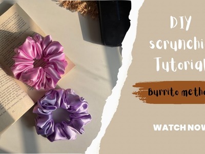 DIY satin scrunchie tutorial | Making scrunchies for small business???? | Burrito method ????