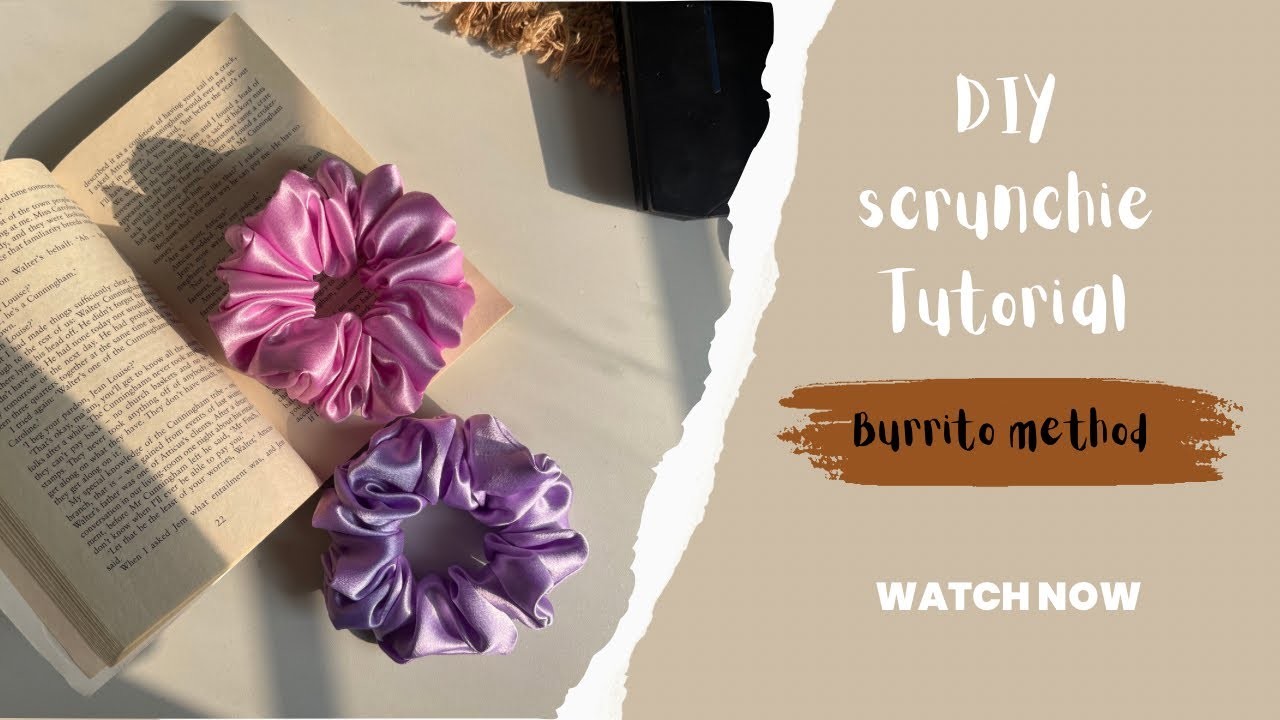 DIY satin scrunchie tutorial | Making scrunchies for small business???? | Burrito method ????