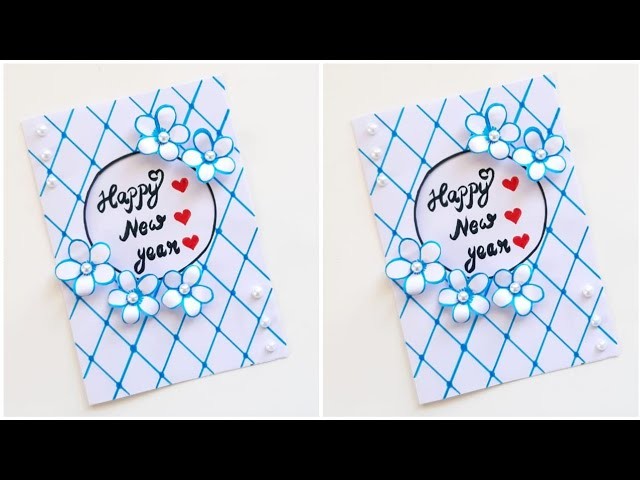 Easy & Beautiful white paper New year Card making |Handmade Happy New year 2023 |DIY Greeting Card
