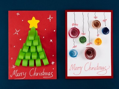 Easy Christmas Card in 5 minutes - How to make Greeting Cards - Handmade Card Tutorial