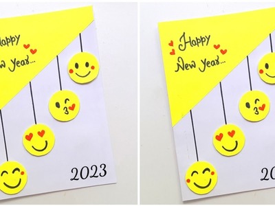 ???? Happy Newyear Card 2023 ???? Emoji Style Newyear Card Making • Easy happy newyear greeting card 2023
