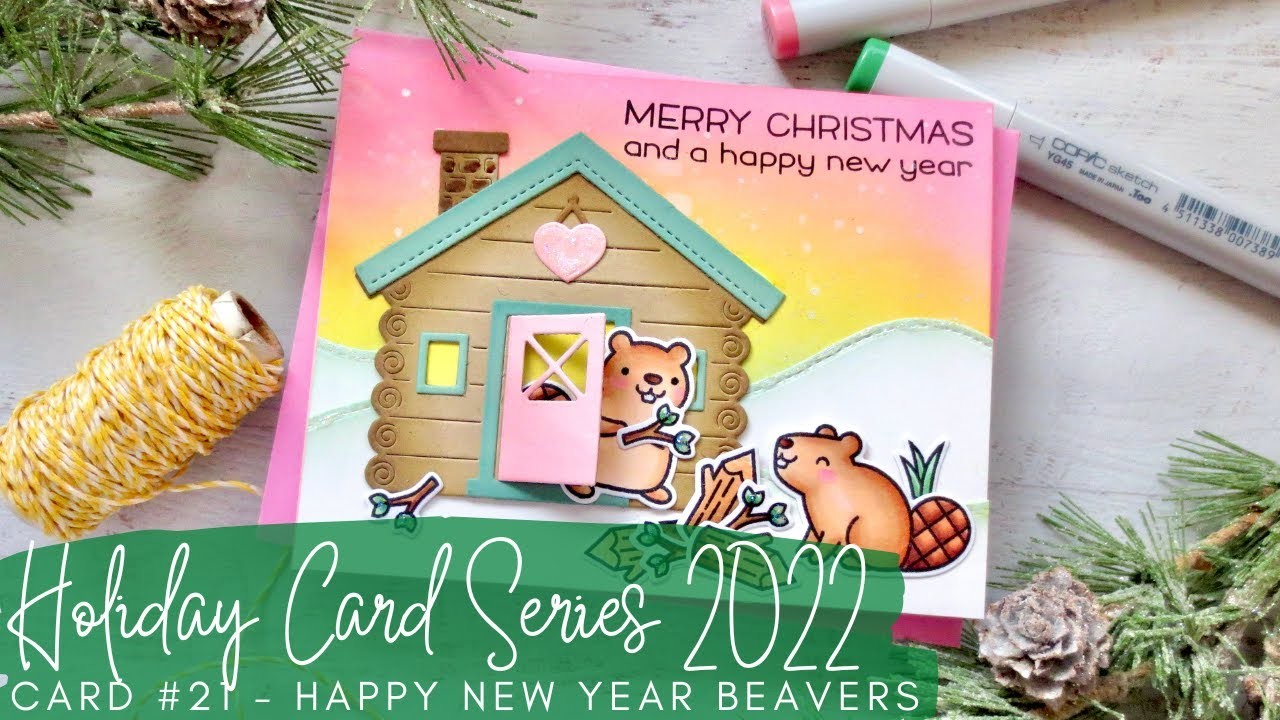Holiday Card Series 2022 #21 | Lawn Fawn | Transforming Valentine's Day Images into a New Year Card