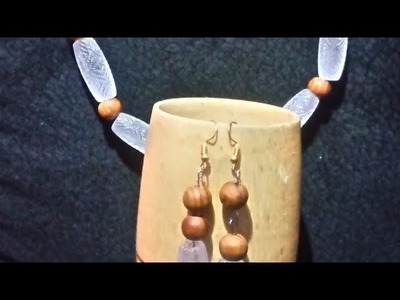 Home made necklace with matching earrings.beaded jewelry.DIY.Easy steps to follow