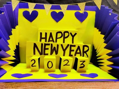 How to make new year greeting cards - how to make new year greeting cards at home - greeting cards