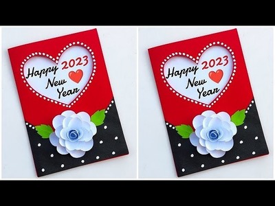New year card making ideas 2023. Easy and beautiful card for new year. Happy new year card