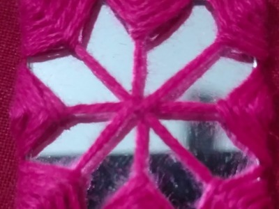 Tutorial: Beautiful square mirror work tutorial.Shisha work. Hand embroidery design. 