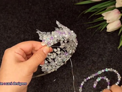 Tutorial how to make a crystal crown with a beautiful and amazing texture.DlY crown