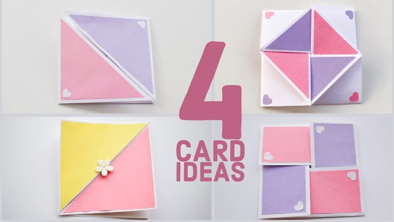 4 Easy Card Making Ideas | How to make POP UP Card | Special Card making ideas