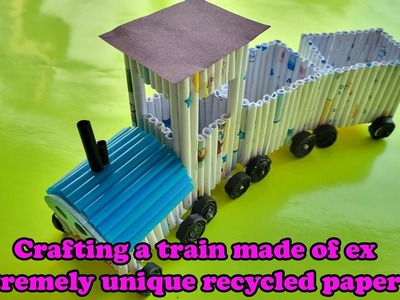 4K Crafting a train made of extremely unique recycled paper | Nguyen Nhat DIY