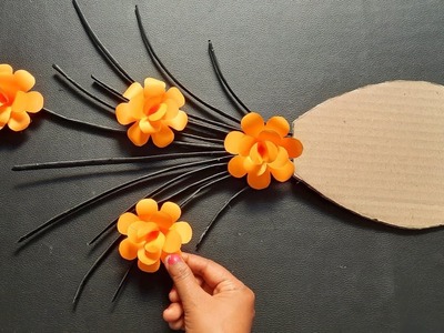 Beautiful paper flower wall hanging.easy paper craft for home decorations.wallmate.wallhanging.DIY