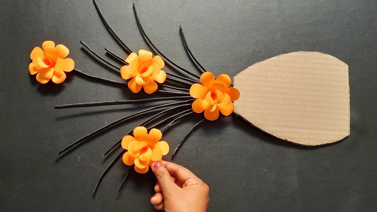 Beautiful paper flower wall hanging.easy paper craft for home decorations.wallmate.wallhanging.DIY