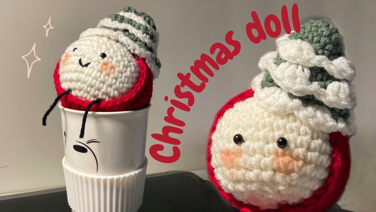 Christmas handmade gift idea - Crochet Christmas doll tutorial