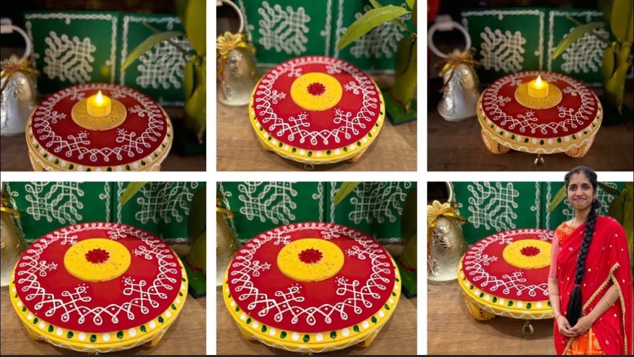 Diy easy wooden Pooja stand.Pooja Peeta in USA.Pooja chowki.Pooja Peeta diy.Return gift ideas