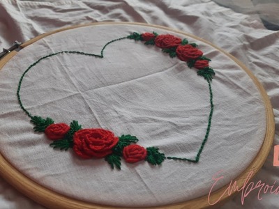 DIY Heart Embroidery Easy Design ( Part - 2 )