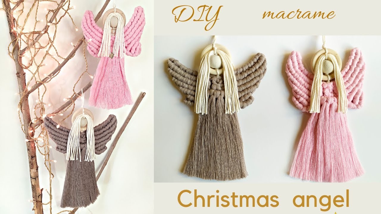 DIY macrame angel doll tutorial, hanging angel ornament,  new design, step by step for beginners